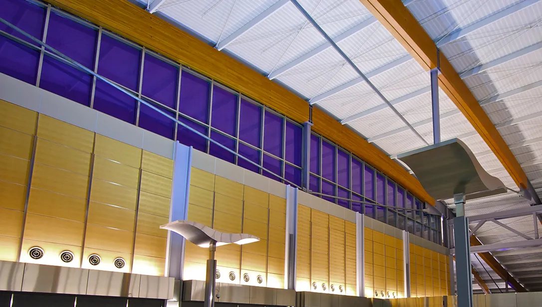Curve-Dek® Raleigh Durham airport ceiling arc