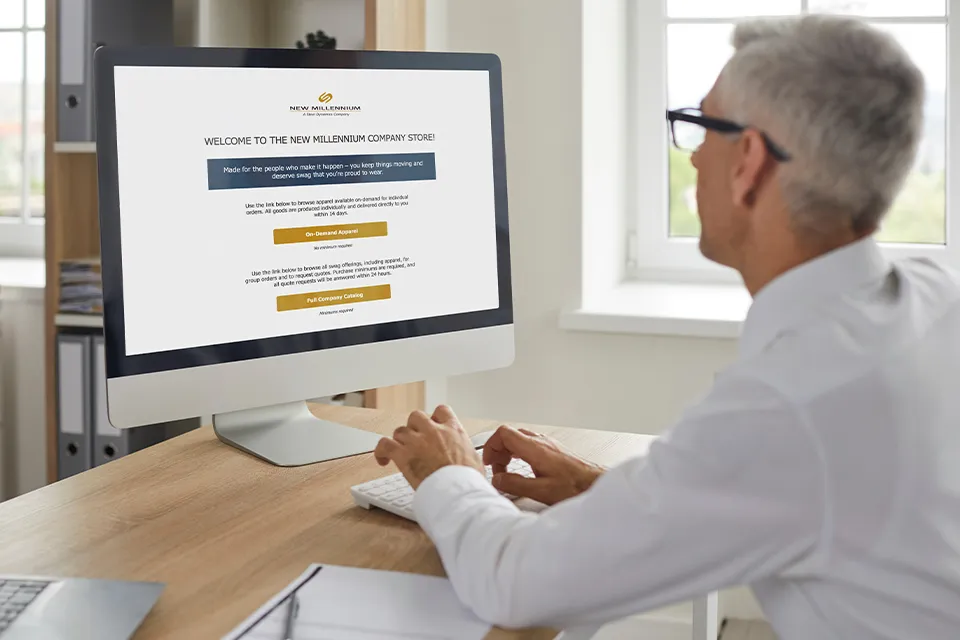 New Millennium employee logging into the portal