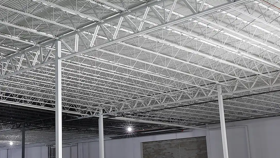 Flex-Joist™ warehouse interior with painted joists