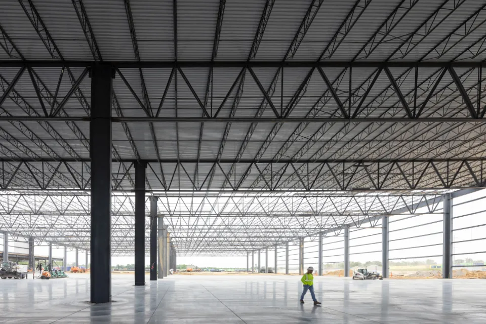 Construction site with Joist Girders
