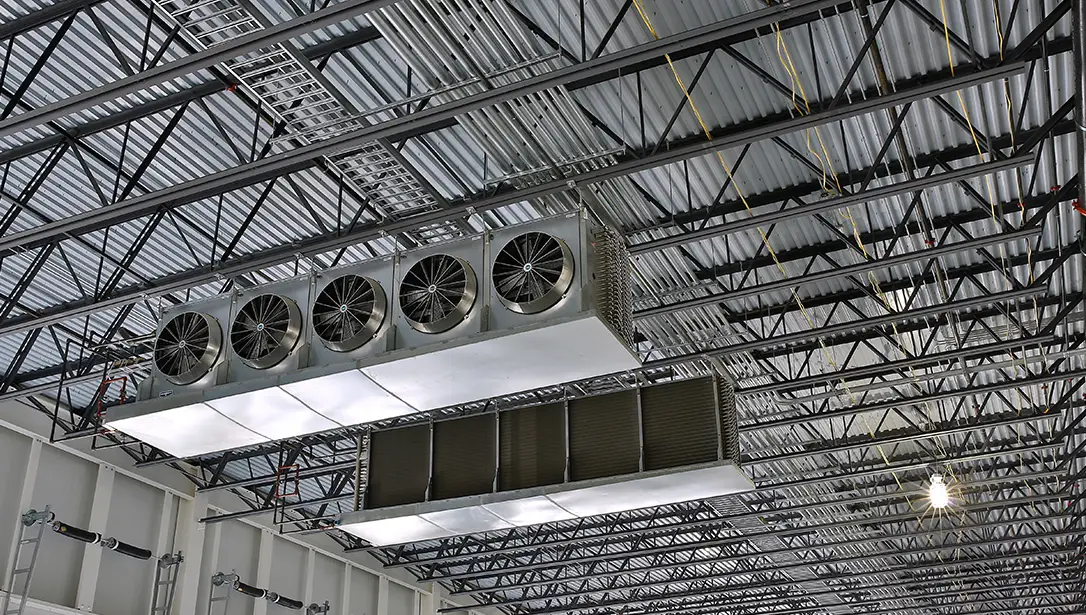 Standard Steel Joists with MEP in warehouse