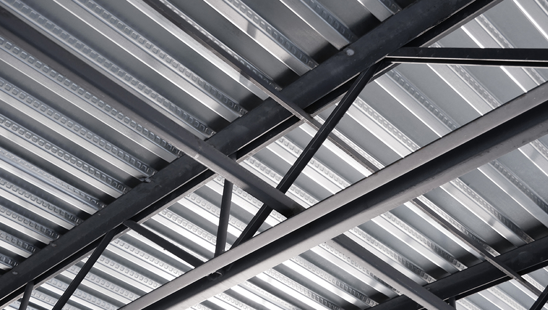 Close up of composite joists and deck