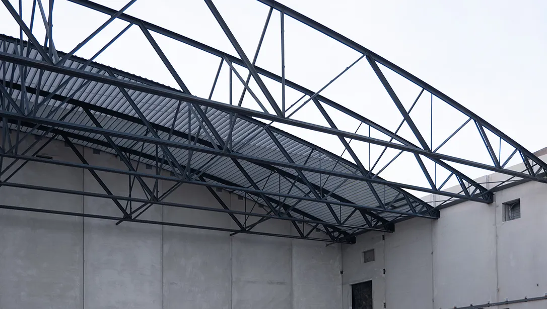 Close up special profile bowstring joists